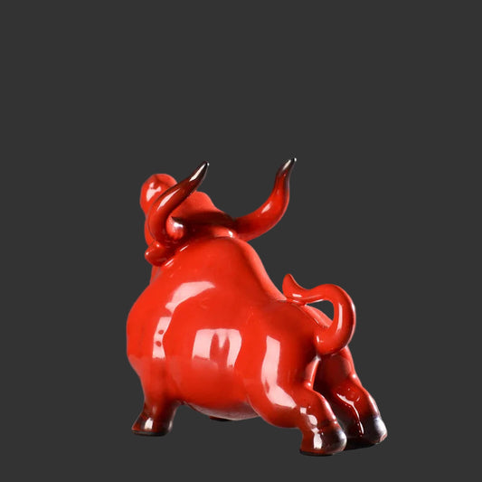 Top European Ceramic Bull Figurine Modern Art Sculpture Home Decoration Accessories Office Decoration Figurines