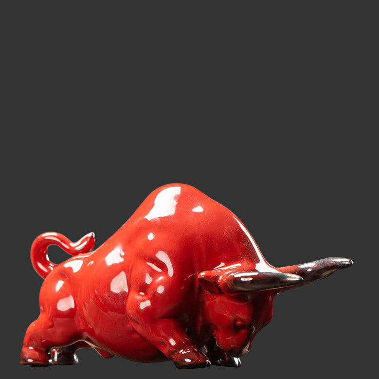 Top European Ceramic Bull Figurine Modern Art Sculpture Home Decoration Accessories Office Decoration Figurines