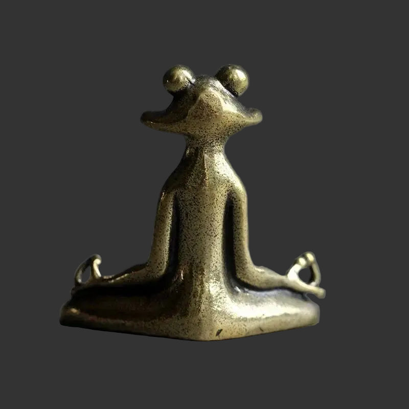 Retro Copperware Incense Socket Zen Frog Ornaments Solid Pure Copper Frog Tea Pet Incense Holder Ornaments