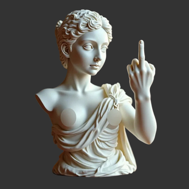 Funny Middle Finger Venus Statue Funny Goddess Statue 3D Resin Office Home Cultural Decoration Design Unique Ornaments Craft
