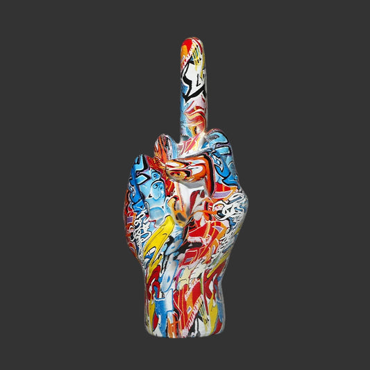Graffiti Middle Finger Ornament Art and Crafts Resin Gesture Statue Desktop Ring a Living Room Home Decoration
