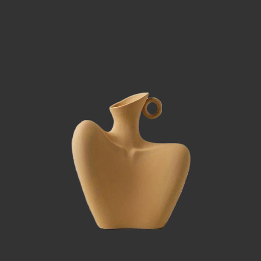 Body Collarbone Vase, Ceramic Vase for Minimalist Style, Unique Statue Art Bust Vase, Modern Abstract Flower Vase for Home Decor