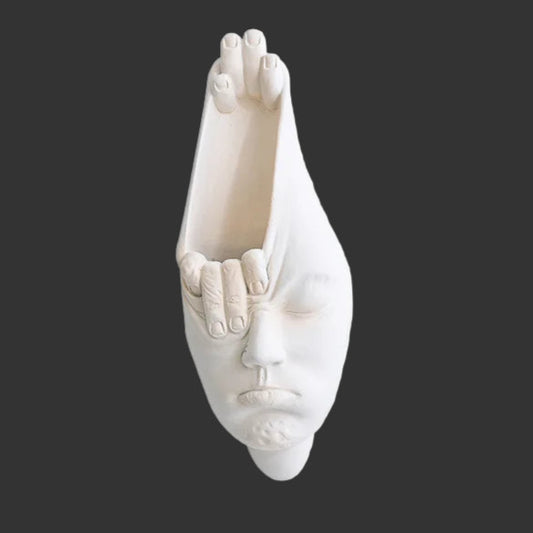 Abstract Wall Hanging Resin Statue Creative Human Face Expression Sculpture Wall Flowerpot Art Craft Ornament Home Decor Декор