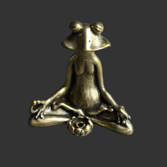Retro Copperware Incense Socket Zen Frog Ornaments Solid Pure Copper Frog Tea Pet Incense Holder Ornaments