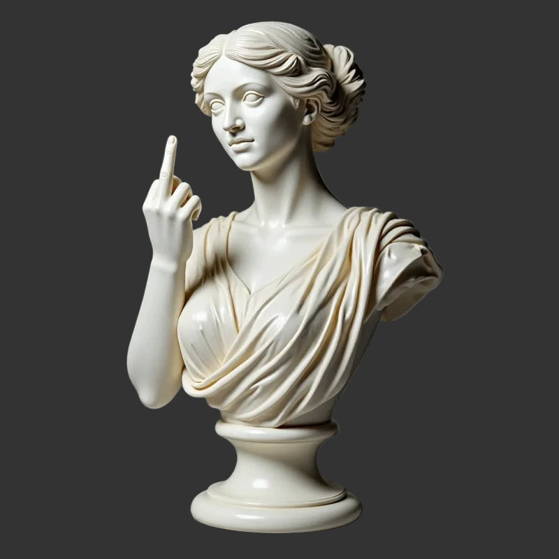 Funny Middle Finger Venus Statue Funny Goddess Statue 3D Resin Office Home Cultural Decoration Design Unique Ornaments Craft
