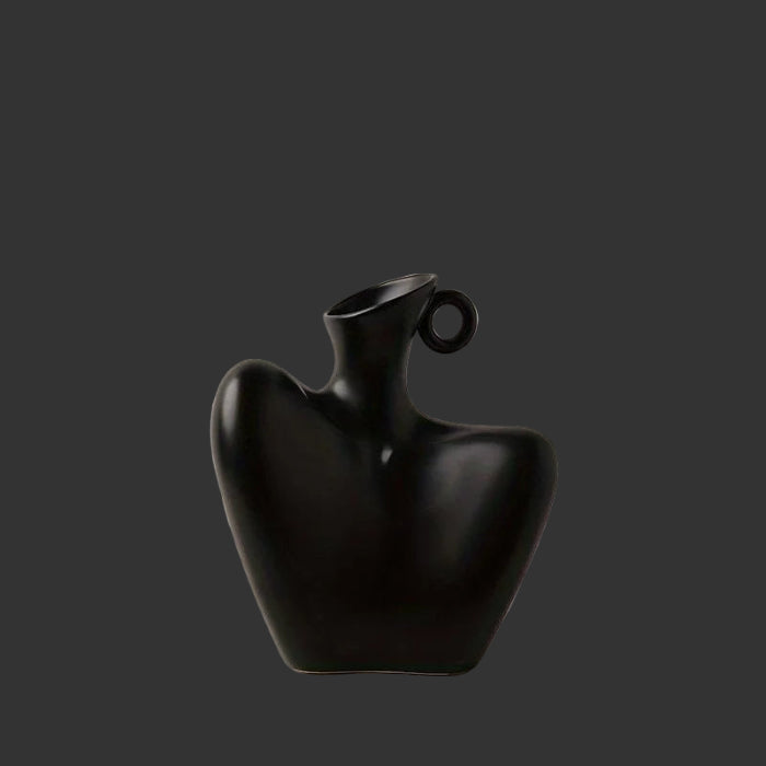 Body Collarbone Vase, Ceramic Vase for Minimalist Style, Unique Statue Art Bust Vase, Modern Abstract Flower Vase for Home Decor
