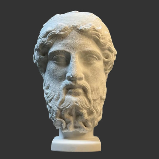 Retro Portrait Sculpture Abstract Half-Faced Skull Jesus Plaster Sculpture Decorative Figurines Home Decoration Accessories