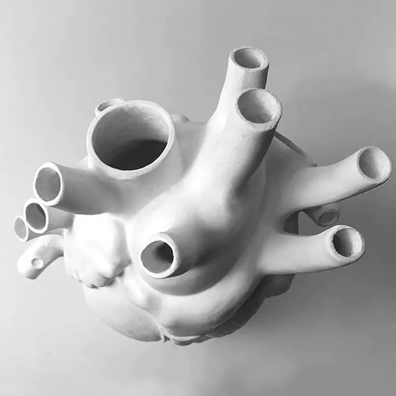 Heart Vase, Home Decoration, Desktop Craft Decoration, Exquisite High-End Interior Vase, Organ Design Flower Box, Halloween Deco