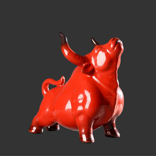 Top European Ceramic Bull Figurine Modern Art Sculpture Home Decoration Accessories Office Decoration Figurines