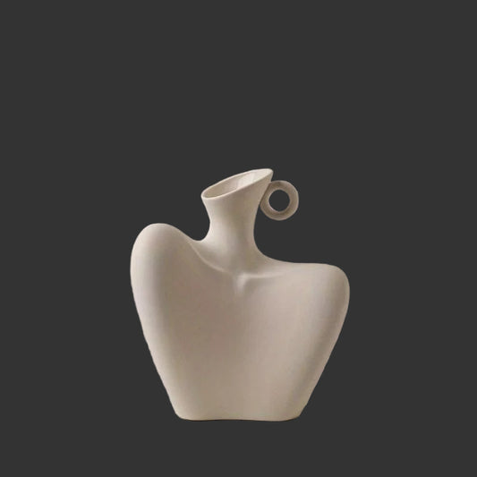 Body Collarbone Vase, Ceramic Vase for Minimalist Style, Unique Statue Art Bust Vase, Modern Abstract Flower Vase for Home Decor