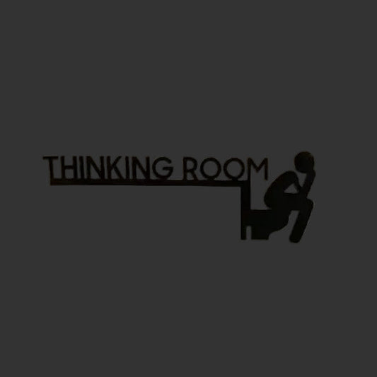 1Pc Modern Metal Toilet Door Sign - Stylish Thinking Room Wall Sculpture - Home Decor Artwork - Decorative Door Frame Pendant