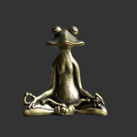 Retro Copperware Incense Socket Zen Frog Ornaments Solid Pure Copper Frog Tea Pet Incense Holder Ornaments