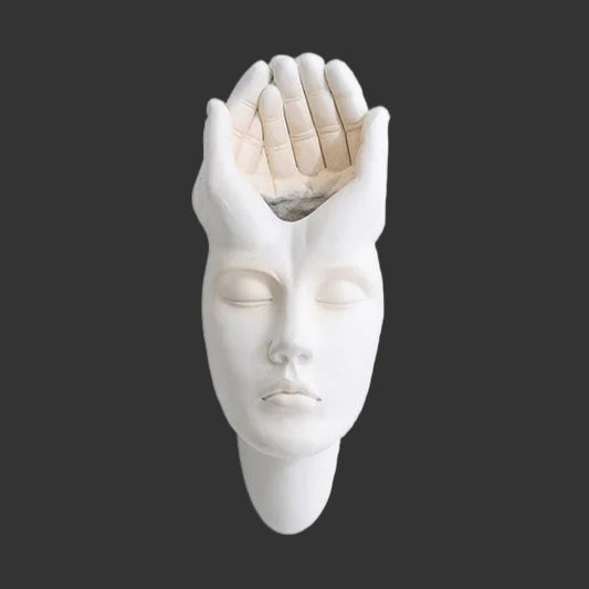 Abstract Wall Hanging Resin Statue Creative Human Face Expression Sculpture Wall Flowerpot Art Craft Ornament Home Decor Декор