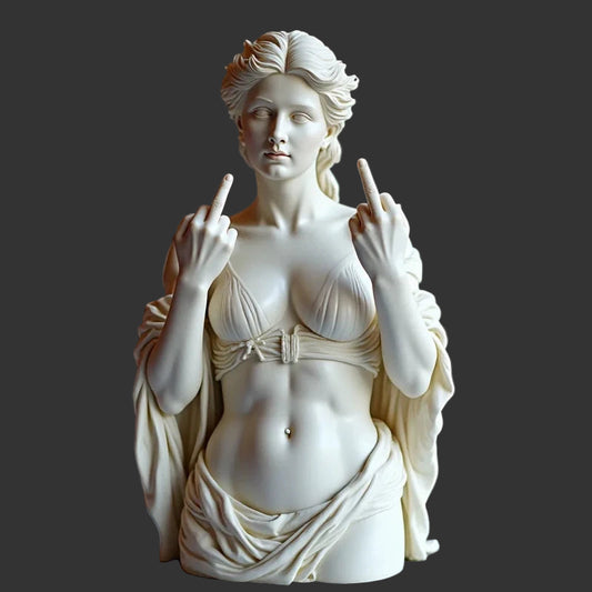 Funny Middle Finger Venus Statue Funny Goddess Statue 3D Resin Office Home Cultural Decoration Design Unique Ornaments Craft